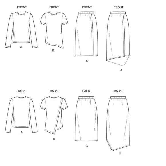 New Look Sewing Pattern 6646 Dress Top Skirt KNITS Misses Size 8-20 - Picture 3 of 3